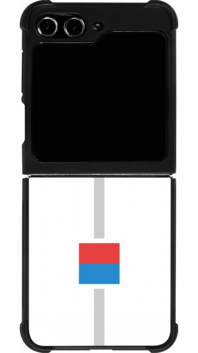 Coque Samsung Galaxy Z Flip5 - Silicone rigide noir Canton TI blanc
