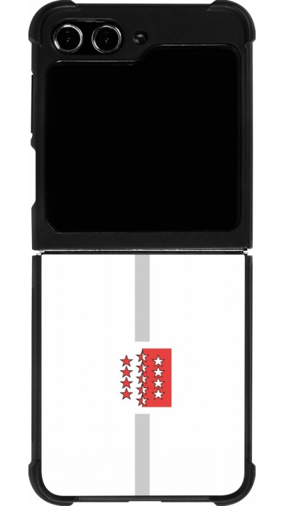 Coque Samsung Galaxy Z Flip5 - Silicone rigide noir Canton VS blanc