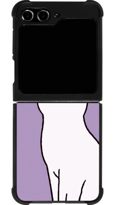 Samsung Galaxy Z Flip5 Case Hülle - Silikon schwarz Chat auf lila Hintergrund