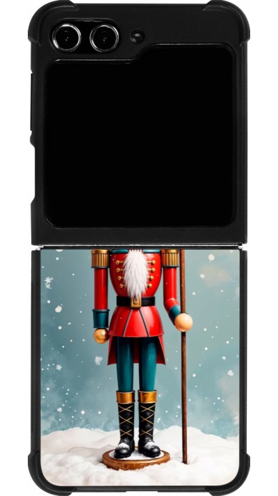 Samsung Galaxy Z Flip5 Case Hülle - Silikon schwarz Christmas 25 Nutcracker Snow