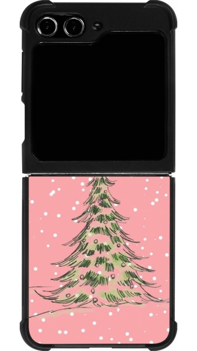 Samsung Galaxy Z Flip5 Case Hülle - Silikon schwarz Christmas 25 Pink Tree