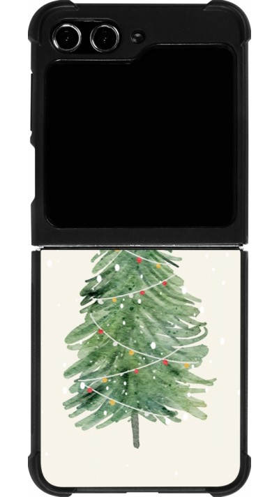 Samsung Galaxy Z Flip5 Case Hülle - Silikon schwarz Christmas 25 Sketch Tree
