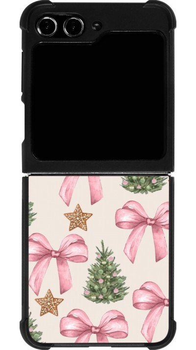 Samsung Galaxy Z Flip5 Case Hülle - Silikon schwarz Christmas 25 Vintage Ribbons