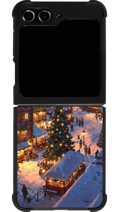 Samsung Galaxy Z Flip5 Case Hülle - Silikon schwarz Christmas 25 Xmas Village
