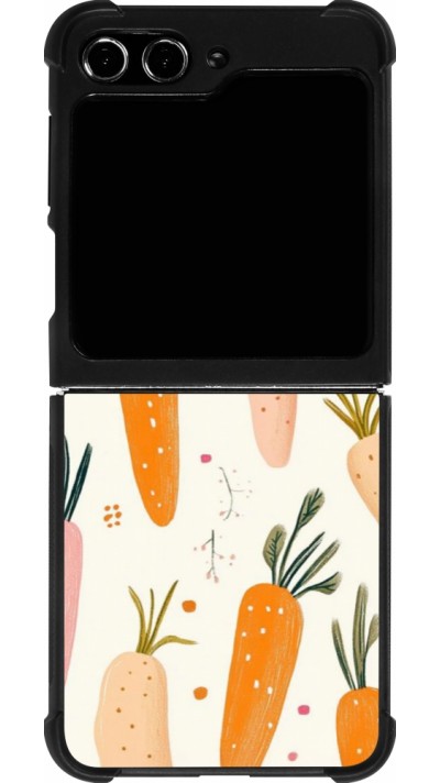 Samsung Galaxy Z Flip5 Case Hülle - Silikon schwarz Easter 2026 Illustration carrots