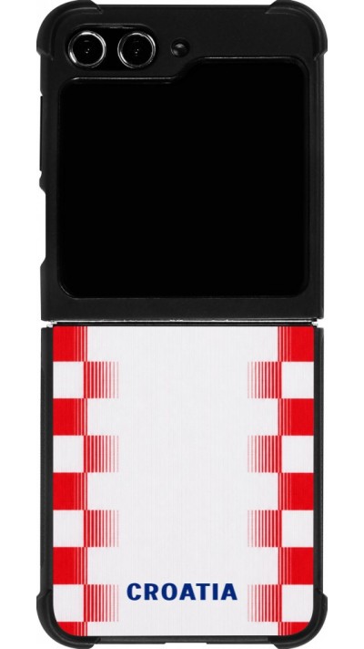 Samsung Galaxy Z Flip5 Case Hülle - Silikon schwarz Kroatien 2026 personalisierbares Fussballtrikot
