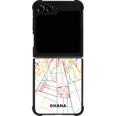 Samsung Galaxy Z Flip5 Case Hülle - Silikon schwarz Ghana 2026 personalisierbares Fussballtrikot