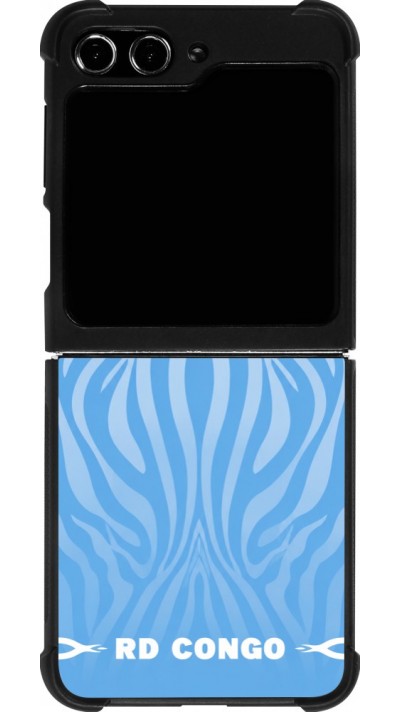 Samsung Galaxy Z Flip5 Case Hülle - Silikon schwarz Demokratische Republik Kongo 2026 personalisierbares Fussballtrikot