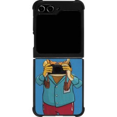 Samsung Galaxy Z Flip5 Case Hülle - Silikon schwarz Frog with camera DTMF