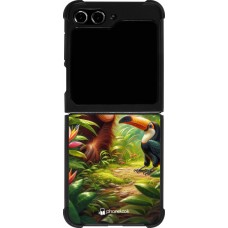 Samsung Galaxy Z Flip5 Case Hülle - Silikon schwarz Tropischer Dschungel Tayrona