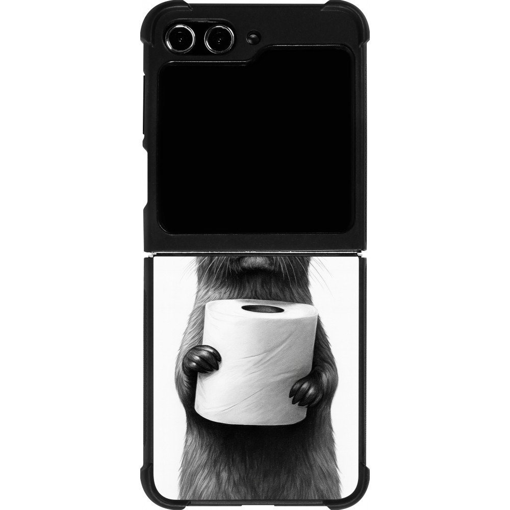 Samsung Galaxy Z Flip5 Case Hülle - Silikon schwarz Otter Toilettenpapier