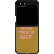 Coque Samsung Galaxy Z Flip5 - Silicone rigide noir Mom 2026 Are Magic