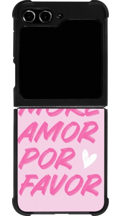 Samsung Galaxy Z Flip5 Case Hülle - Silikon schwarz More amor porfavor