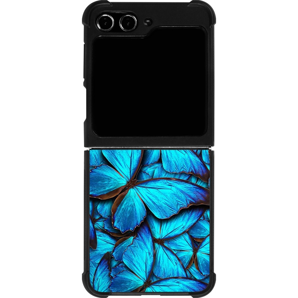 Samsung Galaxy Z Flip5 Case Hülle - Silikon schwarz Papillon bleu