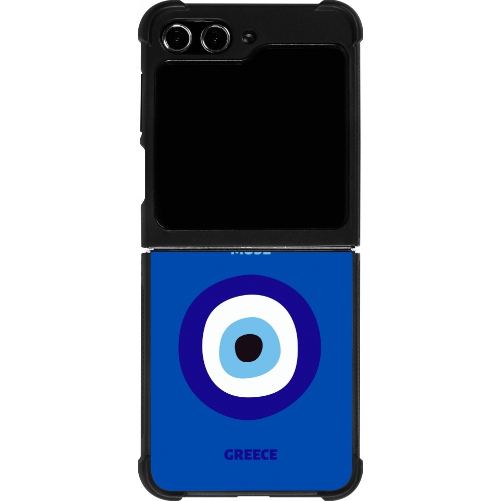 Samsung Galaxy Z Flip5 Case Hülle - Silikon schwarz Pop Summer Destination Mykonos