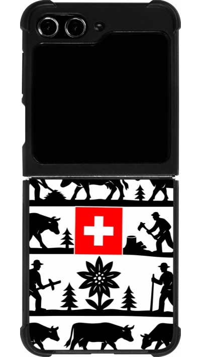 Coque Samsung Galaxy Z Flip5 - Silicone rigide noir Poya Suisse 1