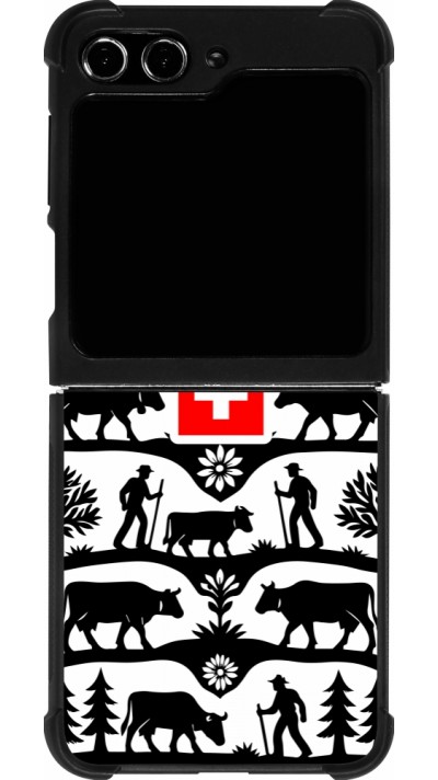 Coque Samsung Galaxy Z Flip5 - Silicone rigide noir Poya Suisse 3