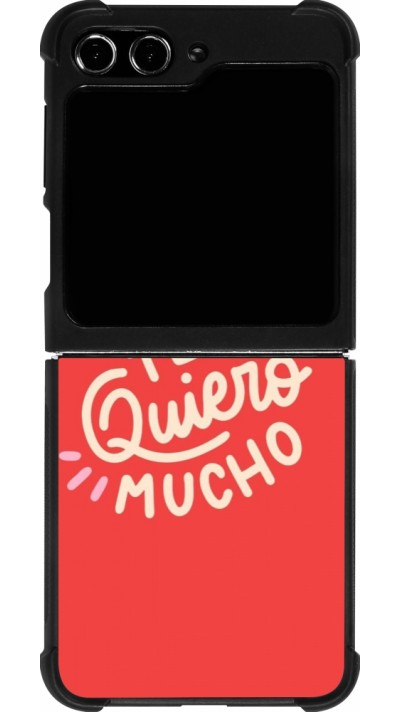 Samsung Galaxy Z Flip5 Case Hülle - Silikon schwarz Saint Valentines Day 26 Te quiero mucho