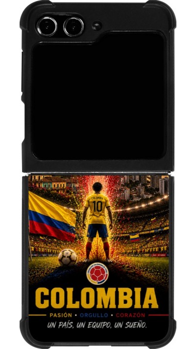 Samsung Galaxy Z Flip5 Case Hülle - Silikon schwarz Fussball Kolumbien splash 2026