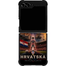 Samsung Galaxy Z Flip5 Case Hülle - Silikon schwarz Fussball Kroatien splash 2026