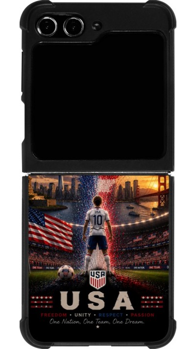 Samsung Galaxy Z Flip5 Case Hülle - Silikon schwarz Fussball Vereinigten Staaten splash 2026