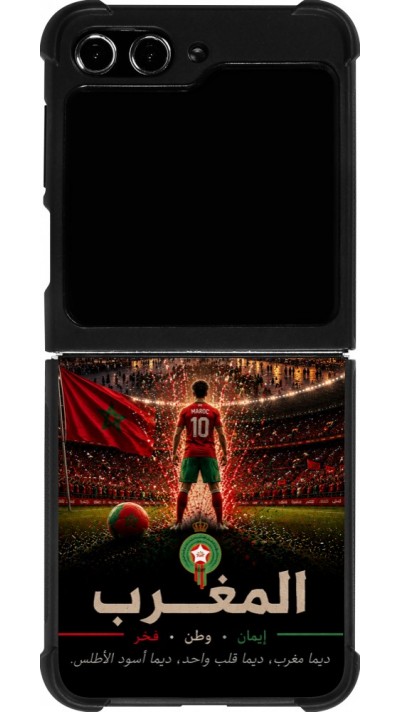 Samsung Galaxy Z Flip5 Case Hülle - Silikon schwarz Fussball Marokko splash 2026