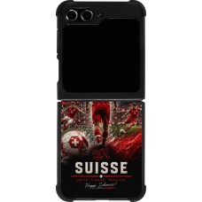 Samsung Galaxy Z Flip5 Case Hülle - Silikon schwarz Fussball Suisse splash 2026