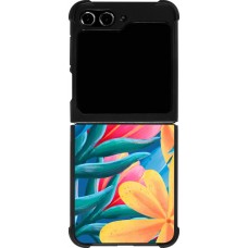 Samsung Galaxy Z Flip5 Case Hülle - Silikon schwarz Spring 23 colorful flowers