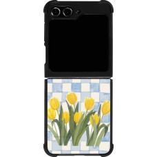 Samsung Galaxy Z Flip5 Case Hülle - Silikon schwarz Blue vichy tulips 2026