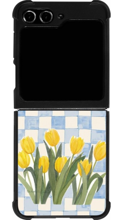Samsung Galaxy Z Flip5 Case Hülle - Silikon schwarz Blue vichy tulips 2026