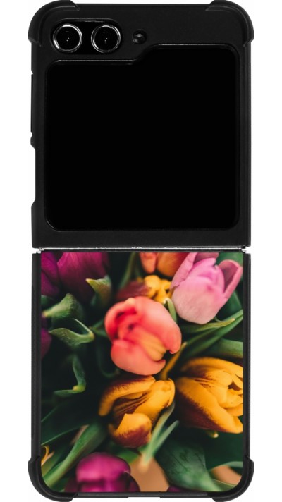 Samsung Galaxy Z Flip5 Case Hülle - Silikon schwarz Bouquet of tulips 2026