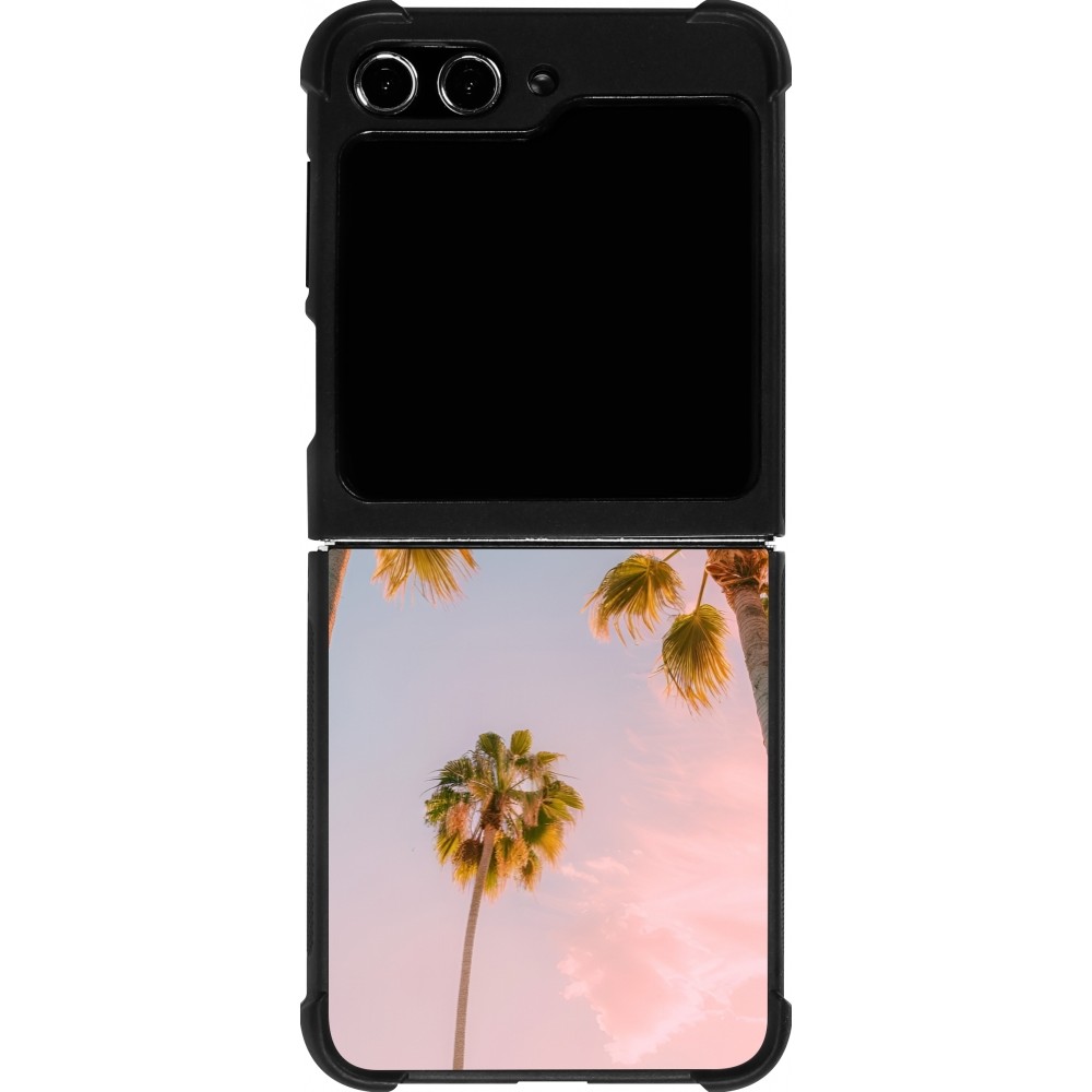 Samsung Galaxy Z Flip5 Case Hülle - Silikon schwarz Summer 2025 Palmiers