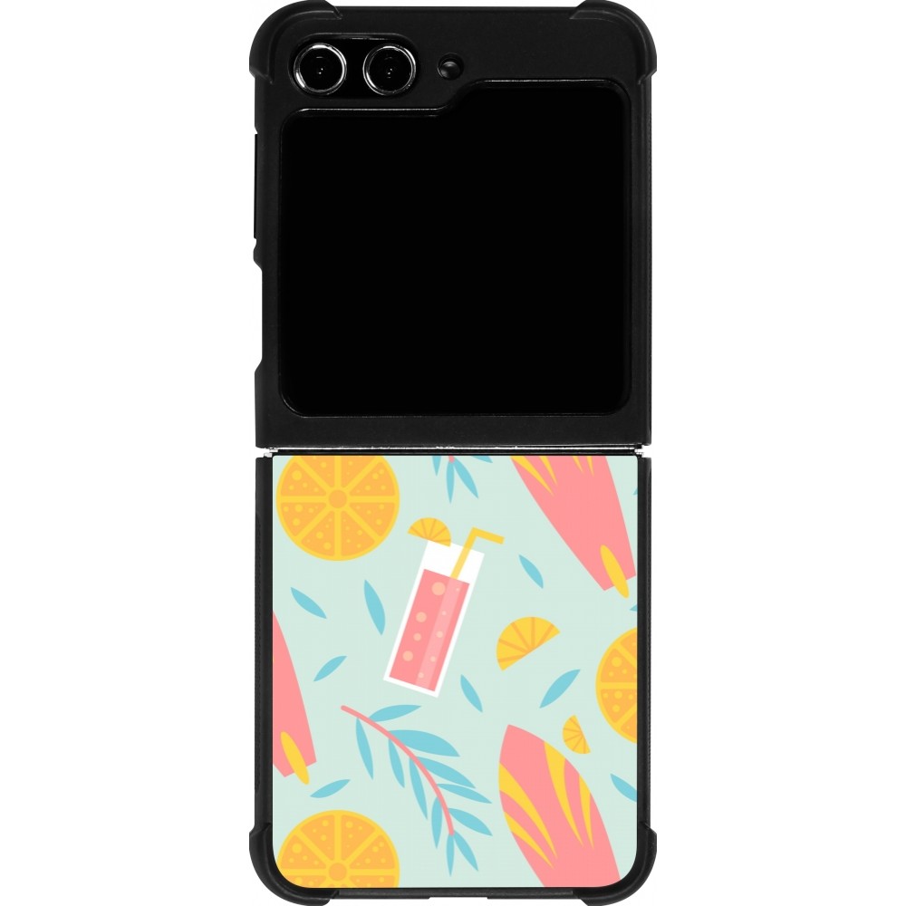 Samsung Galaxy Z Flip5 Case Hülle - Silikon schwarz Summer 2025 Pattern citron