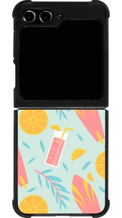 Samsung Galaxy Z Flip5 Case Hülle - Silikon schwarz Summer 2025 Pattern citron