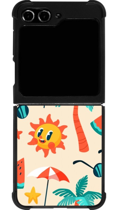 Samsung Galaxy Z Flip5 Case Hülle - Silikon schwarz Summer 2025 Pattern soleil
