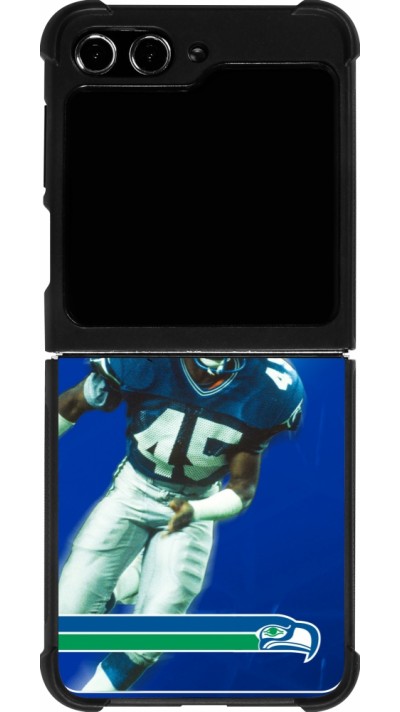 Samsung Galaxy Z Flip5 Case Hülle - Silikon schwarz Super Bowl 26 Seattle 1