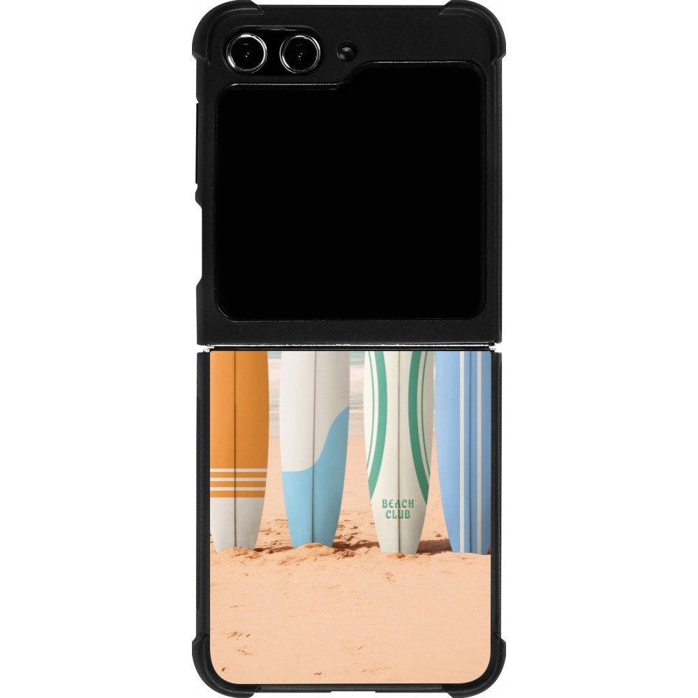 Samsung Galaxy Z Flip5 Case Hülle - Silikon schwarz Summer surfboard 2025