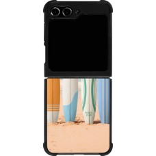 Samsung Galaxy Z Flip5 Case Hülle - Silikon schwarz Summer surfboard 2025