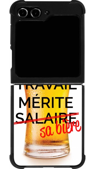 Samsung Galaxy Z Flip5 Case Hülle - Silikon schwarz Tout travail mérite sa bière
