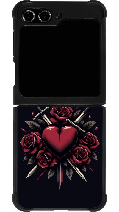 Samsung Galaxy Z Flip5 Case Hülle - Silikon schwarz Valentine 2024 gothic love