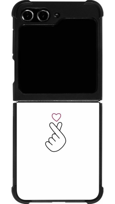 Samsung Galaxy Z Flip5 Case Hülle - Silikon schwarz Valentine 2024 heart by Millennials