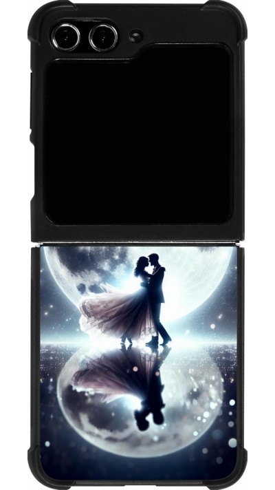 Samsung Galaxy Z Flip5 Case Hülle - Silikon schwarz Valentin 2024 Liebe unter dem Mond