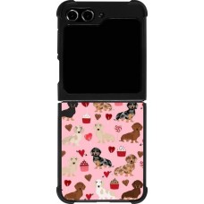 Samsung Galaxy Z Flip5 Case Hülle - Silikon schwarz Valentine 2024 puppy love