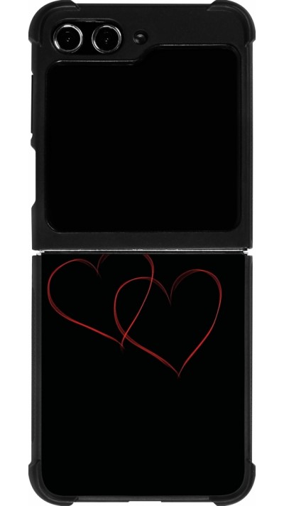 Samsung Galaxy Z Flip5 Case Hülle - Silikon schwarz Valentine 2023 attached heart