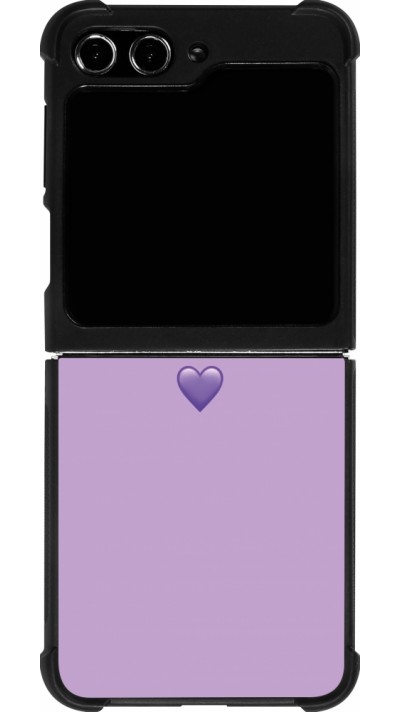 Samsung Galaxy Z Flip5 Case Hülle - Silikon schwarz Valentine 2023 purpule single heart