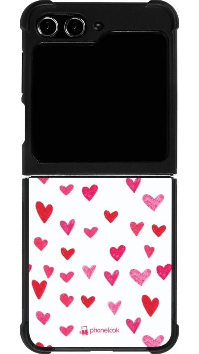 Samsung Galaxy Z Flip5 Case Hülle - Silikon schwarz Valentine 2022 Many pink hearts
