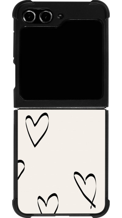 Samsung Galaxy Z Flip5 Case Hülle - Silikon schwarz Valentine 2023 minimalist hearts
