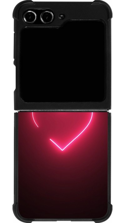 Samsung Galaxy Z Flip5 Case Hülle - Silikon schwarz Valentine 2023 single neon heart