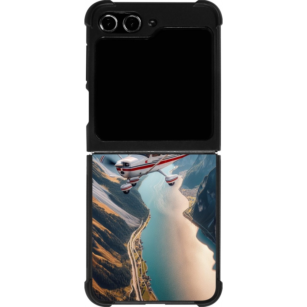 Samsung Galaxy Z Flip5 Case Hülle - Silikon schwarz Schweizer Alpenflug