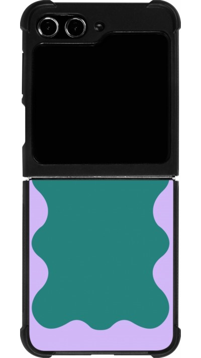 Samsung Galaxy Z Flip5 Case Hülle - Silikon schwarz Wavy Rectangle Green Purple